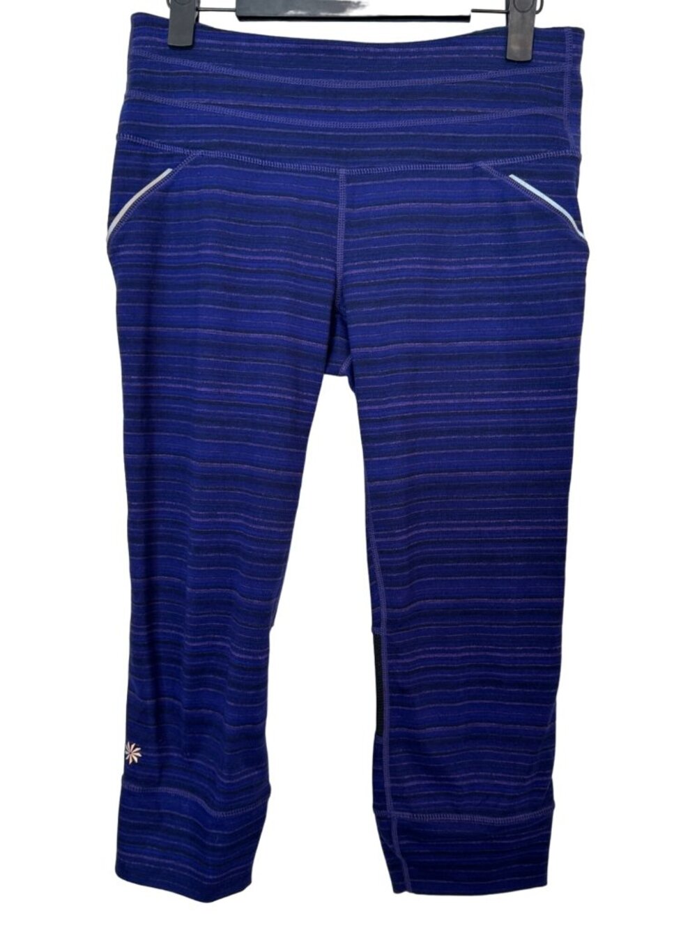 2/30 ATHLETA Small Relay Purple Sandstone Tight Leggings Crop Capri Active Stret